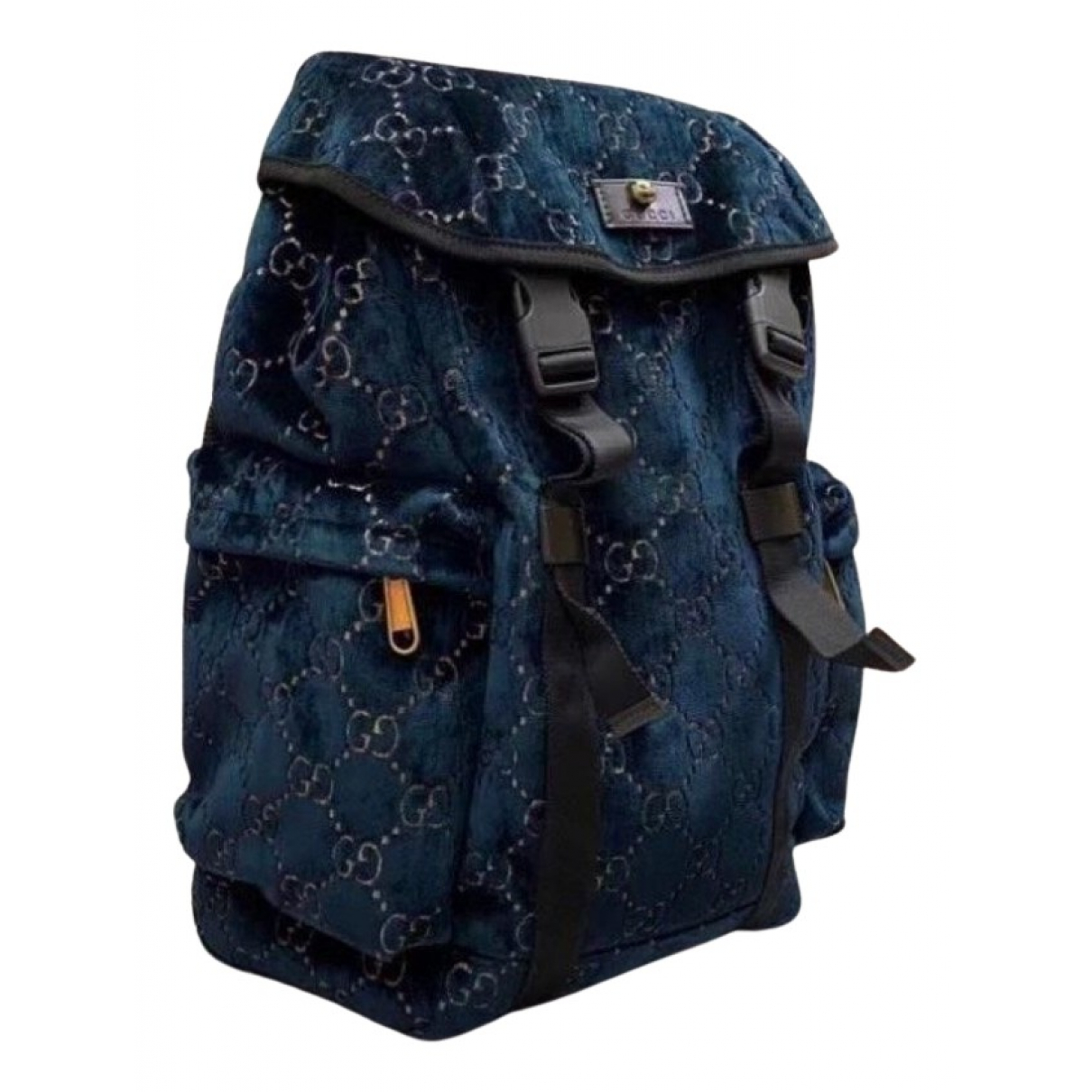 Velvet backpack Gucci Blue in Velvet 